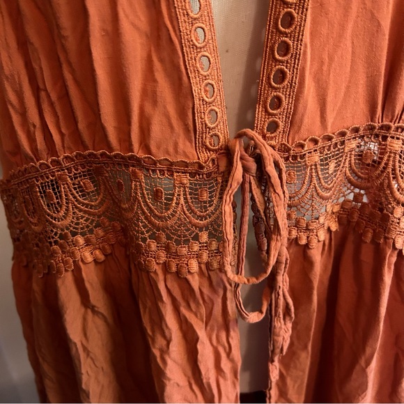 Torrid duster dress brown with lace inset sz 3X good condition - Picture 3 of 6